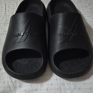 Nautica Black Slide Sandals